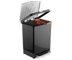 Tatay 1101600 Cubo Reciclaje, Negro, 33.50x31.00x42.00 cm