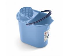 Mery 0312.31 Cubo Ovalado de 12 litros con Escurridor, Polipropileno, Azul, 25x34.5x31 cm