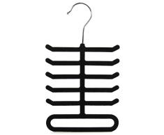 Hangerworld FH-TIE_1 - Percha Antideslizante para Corbatas o Pañuelos, Negro