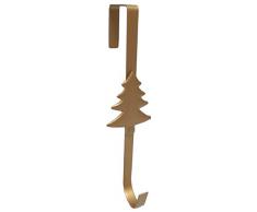CHRISTMAS CONCEPTS Corona de Navidad Percha Metal - Oro Diseño Árbol - 29cm