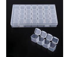 TOPINCN - Caja organizadora para Pastillas, 28 Compartimentos, plástico Transparente, Organizador de medicamentos, Caja de Almacenamiento Ajustable para Tableta