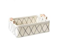 Bverionant Caja Canasta de Almacenamiento de Fieltro, Multifuncional Cesta de Almacenamiento con Asas, Contenedor para Juguetes, Revistas, Cosméticos Blanco S