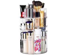 Artbisons Organizador de Maquillaje Giratorio,cajón de Maquillaje Ajustable de 360 Grados Soporte de Maquillaje Spinning Rack con 7 Capas de Gran Capacidad (Transparente)
