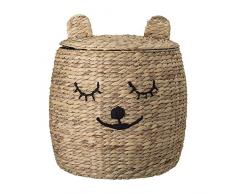 Bloomingville Canasta con tapa de jacinto acuático natural