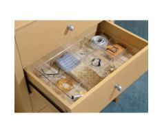 iDesign Caja organizadora para armario o tocador, bandeja organizadora pequeña de plástico, organizador de cajones con 7 compartimentos para accesorios, transparente