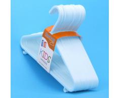 72 perchas infantiles de plástico blanco, disponibles en otros colores. Ideal para pantalones, faldas etc 29cm