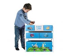 My Note Deco Funny Lane 064575 Canasta Caja de Juguete y de Almacenamiento - Cajas de Juguetes y de Almacenamiento (Toy Storage Basket, Azul, Independiente, Imagen, Cartón, Metal, Funny Lane)