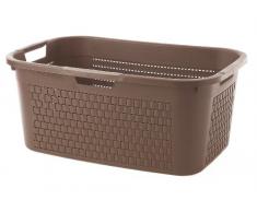 Rotho Country Panier LINGE Taupe Cesta para la Colada con Diseño Natural Aspecto Mimbre, Cappuccino