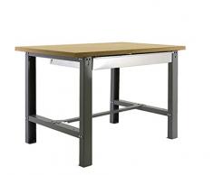 Banco de trabajo industrial con cajon BT6 Simonwork Plywood Gris/Madera Simonrack 865x1200x750 mms - banco de trabajo resistente 800 Kgs de capacidad por estante