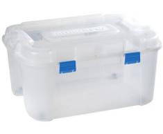 Allibert 191008 - Caja de almacenaje con Ruedas (140 l, Polipropileno), Transparente