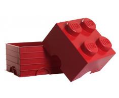 Plast Team PT40030 - Caja en forma de bloque de lego 4, color rojo [importado de Alemania]