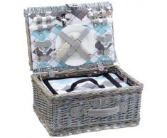 Cilio 155716 - Cesta de picnic con cubiertos, platos y otros accesorios para dos personas