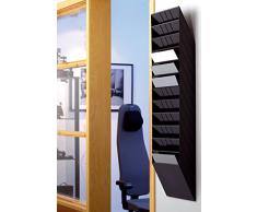 Durable Flexiboxx - Revistero para pared (tamaño A4 horizontal), 12 compartimentos, color negro