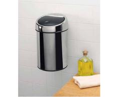 Brabantia 363962 Touch - Cubo de la basura de diseño (3 l), acero brillante
