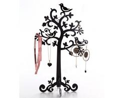 OULII Soporte para Joyas Soporte Colgador para Pendientes Collares Pulseras (Negro)