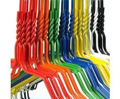 Hangerworld 25 Perchas 40cm Metal Colores Variados Ahorra Espacio Camisas Muescas para Tirantes