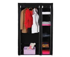 SONGMICS Armario de Tela, Organizador Textil Plegable, Zapatero, 175 x 110 x 45 cm, Color Negro LSF007