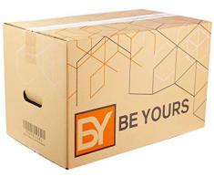 BEYOURS Packs de 20 y 10 Cajas Carton Mudanza con asas - 430x300x250 mm - Cajas Mudanza Ultraresistentes - Cajas Almacenaje ECO-FRIENDLY - Fabricadas en España