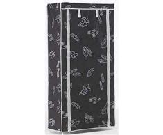 Kit Closet 4090042007 - zapatero de tela 5 baldas decorados, negro, 125 x 61 x 30