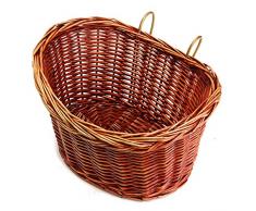 SODIAL mimbre de Vintage bicicleta cesta canasta marron ajustable correa de bicicleta/ciclo/comercial