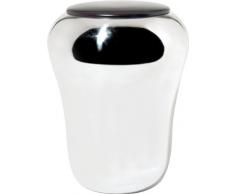 Alessi SG74 - Cesto de la ropa con tapa o taburete, acero inoxidable y madera, altura 46,5 cm, diámetro 36 cm
