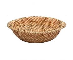 Cesta De Mimbre con La Tapa Rota del Cuenco De Fruta Pan Caramelo Cesta del Almacenaje del Alimento del Rectángulo For Restaurante De Mesa (Size : 33 * 9cm)