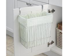 mDesign - Bote para residuos/papelero o Canasto para almacenamiento, para colgar sobre perfil de puerta de gabinete; para la cocina - Cromado