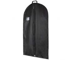 Hangerworld 1 Funda de Ropa 102cm Porta Traje Transpirable con Asa y Cremallera Negro Anti-Polvo