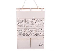 GudeHome Lino / algodón Tela puerta de la pared Organizador Vestidor bolsa de almacenamiento caso 8 bolsillos del organizador del hogar