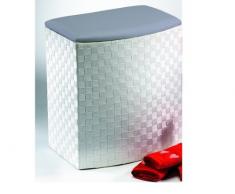 Rattan im Trend - Cesto para la colada (nailon, taburete), color blanco