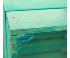 Kit de 4 Sólido Caja de Fruta Cajón de Manzana Caja de Vino de la región de altes Land 49 x 42 x 31cm - Turquesa