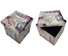 GMMH Taburete Londres Puente Original Box Caja de Asiento con Forma de Cubo Plegable Banco baúl reposapiés para guitarristas