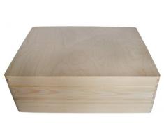 (SK + PK) Plain caja de recuerdos de memoria de recuerdo de madera Craft con la tapa decoupage, mediano