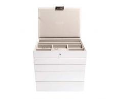 Stackers classic size |conjunto organizador de la joyería de 5 cajas, blanco con forro de terciopelo gris