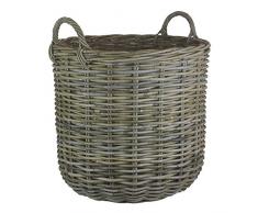 Red Hamper Canasta de Troncos de ratán Gris Redonda Alta Medio Resistente al Fuego