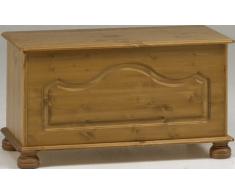 Non Branded 10238034 - Baúl de almacenaje de Madera de Pino con Patas Redondeadas, 82 x 41 x 45 cm Aprox, Color marrón