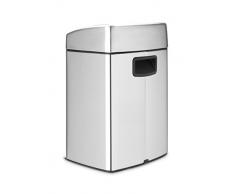Brabantia Touch - Papelera rectangular (10 L), en acero mate antihuellas