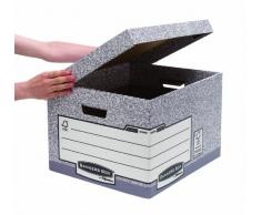 Fellowes Bankers Box System - Caja contenedora de archivos tamaño folio, 10 unidades, color gris