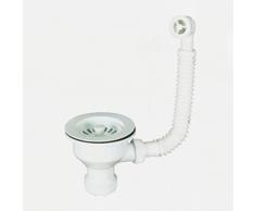 Mirtak BO-41455 - Válvula cesta con rebosadero, color blanco