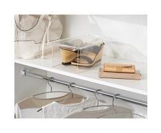 InterDesign - Organizador de armario, caja plástica para zapatos, calzado con plataforma, chatitas, sandalias, zapatillas o calzado deportivo - Claro