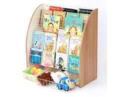 Librerías Estantería de Madera for niños Revistero de periódicos Estante for Libros de Piso Estante de Gran Capacidad Aumenta el interés en el Aprendizaje Estanterías Infantiles