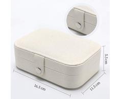 SONNIS Joyero de Viaje Portátil,Caja Joyero Pequeña de PU, Organizador de la de la joyería para Anillos,Collares,Pulseras, Pendientes para Mujer