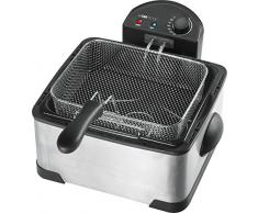 Clatronic FR 3195 Freidora, 3 cestas, desmontable, 2000 W, 4 litros, Acero Inoxidable, Plateado