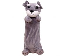 Minetom Animales Peluche Estuche Escolar Caja de Lápiz Lindo Hermoso Lápiz Pluma Cosmética Maquillaje Bolso Caso Gris Un Tamaño
