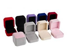 Emorias 1 Pcs Joyero Amor Pendientes Caja de Almacenamiento para Bisuteria Anillo Caso Pequeño Regalo Mujer Organizador de Joyeria - Negro