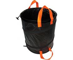 Fiskars Solid Bolsa para jardín con asas, Capacidad: 172 litros, Negro/Naranja, 1015647