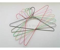 AlliedSure 50 - Perchas de Alambre galvanizado, Varios Colores, para Ropa, Pantalones, Barra Resistente, Duradero