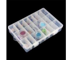 Caja Rectangular Claro Transparente Organizador 24 Compartimentos Ajustable DIY