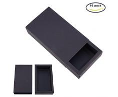 BENECREAT 16 Pack Caja de Cartón Kraft Cajas de Regalo para Fiesta Superior Envase de Joyería - Negro 17.2x10.2x4.2cm