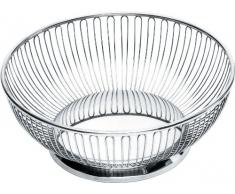 Alessi 826/15 - Cesta Redonda de Acero, Color Plateado